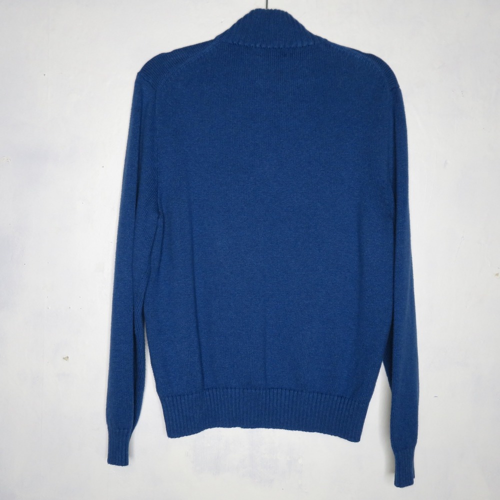 Polo Ralph Lauren Mens Blue Cotton Half Zip Sweater Size L - Picture 2 of 10